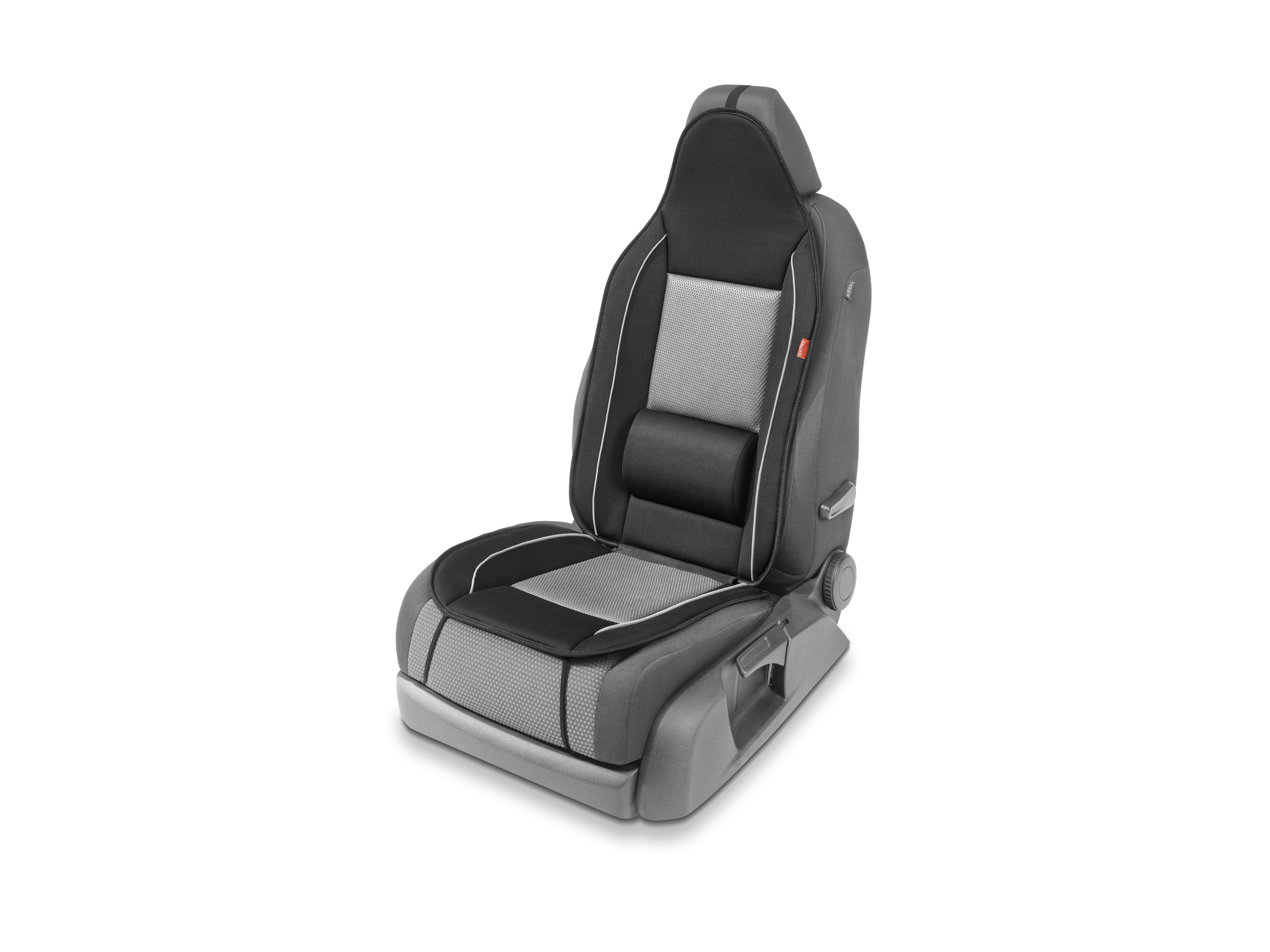ULTIMATE SPEED® Couvre-siège auto avec soutien lombaire (noir/gris)