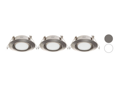 LIVARNO home Lot de 3 spots LED encastrables, avec lumière blanc chaud