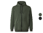 Sweat-shirt à capuche zippé pour homme, disponible en gris et noir.