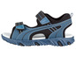 Sandales bleues avec fermeture velcro.