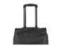 Un sac de voyage noir avec une poignée télescopique.