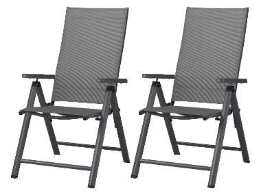 LIVARNO® Lot de 2 fauteuils pliants en aluminium Houston