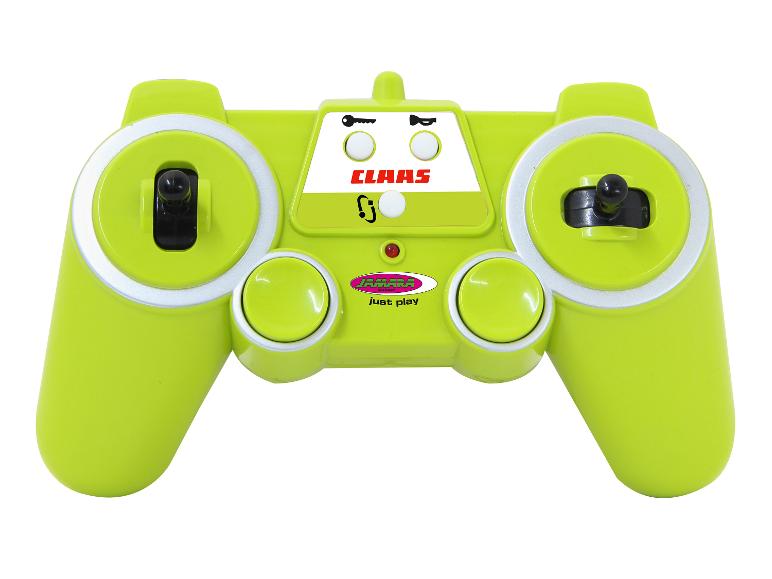 Télécommande de jouet CLAAS verte.