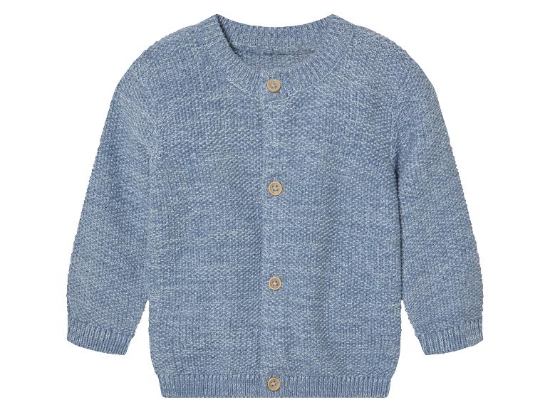 Gilet bleu bébé à boutons.