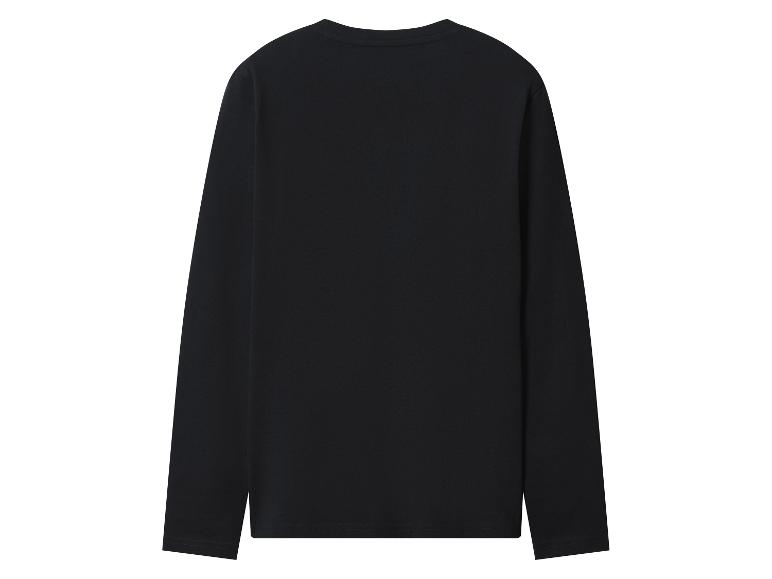 T-shirt noir à manches longues pour homme, vue arrière