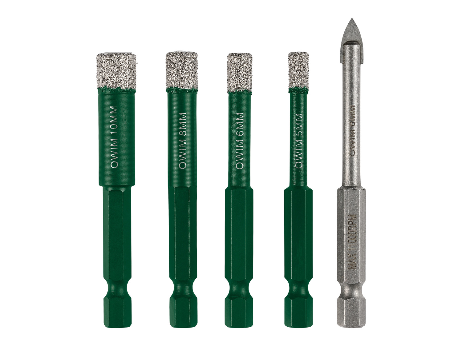 Foret Carrelage BAYERTAL® | Set De Forets à Carrelage 6,8,10,12mm + Foret à Verre 6mm E 6.3 - Set De Forets Diamantés Pour Carrelage Dur, Grès Cérame, Porcelaine, Granit Et Céramique/grès Cérame