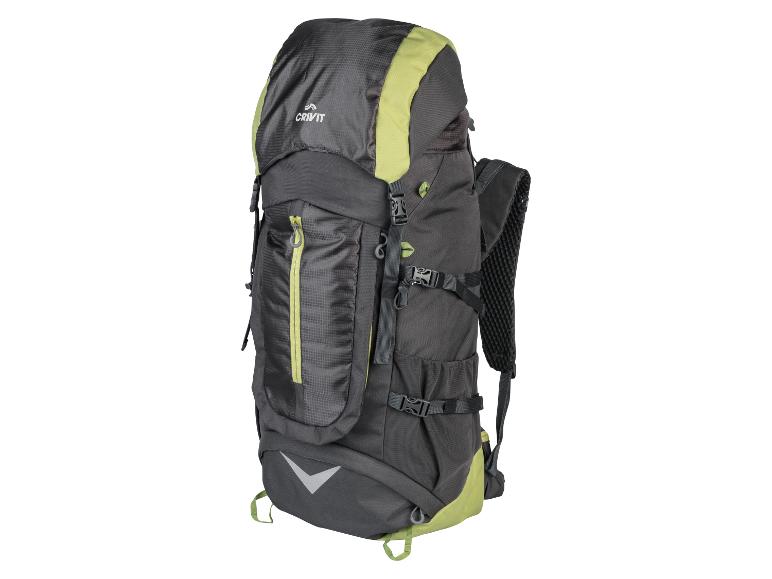 Sac à dos Crivit gris et vert kaki pour la randonnée.