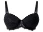 Soutien-gorge noir en dentelle avec bretelles réglables.