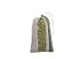 Sac en tissu rayé vert et beige.