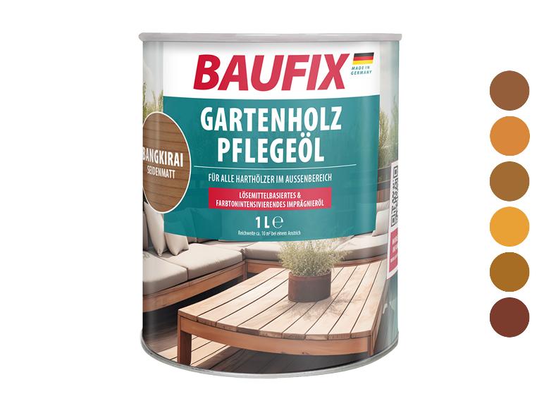 Huile de soin Baufix pour bois d'extérieur, plusieurs teintes.