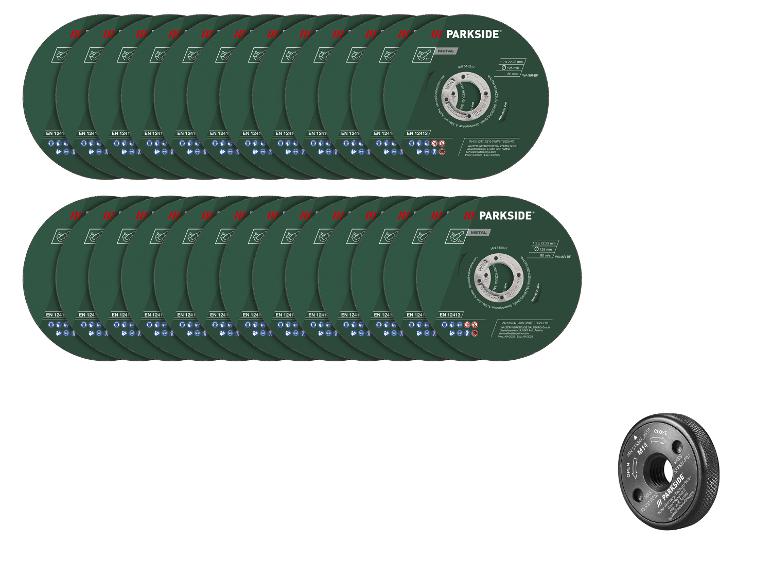 Disques à tronçonner le métal et écrou de serrage rapide pour meuleuse d'angle.
