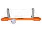 Filet de volley-ball gonflable avec ballon pour piscine, orange et gris.