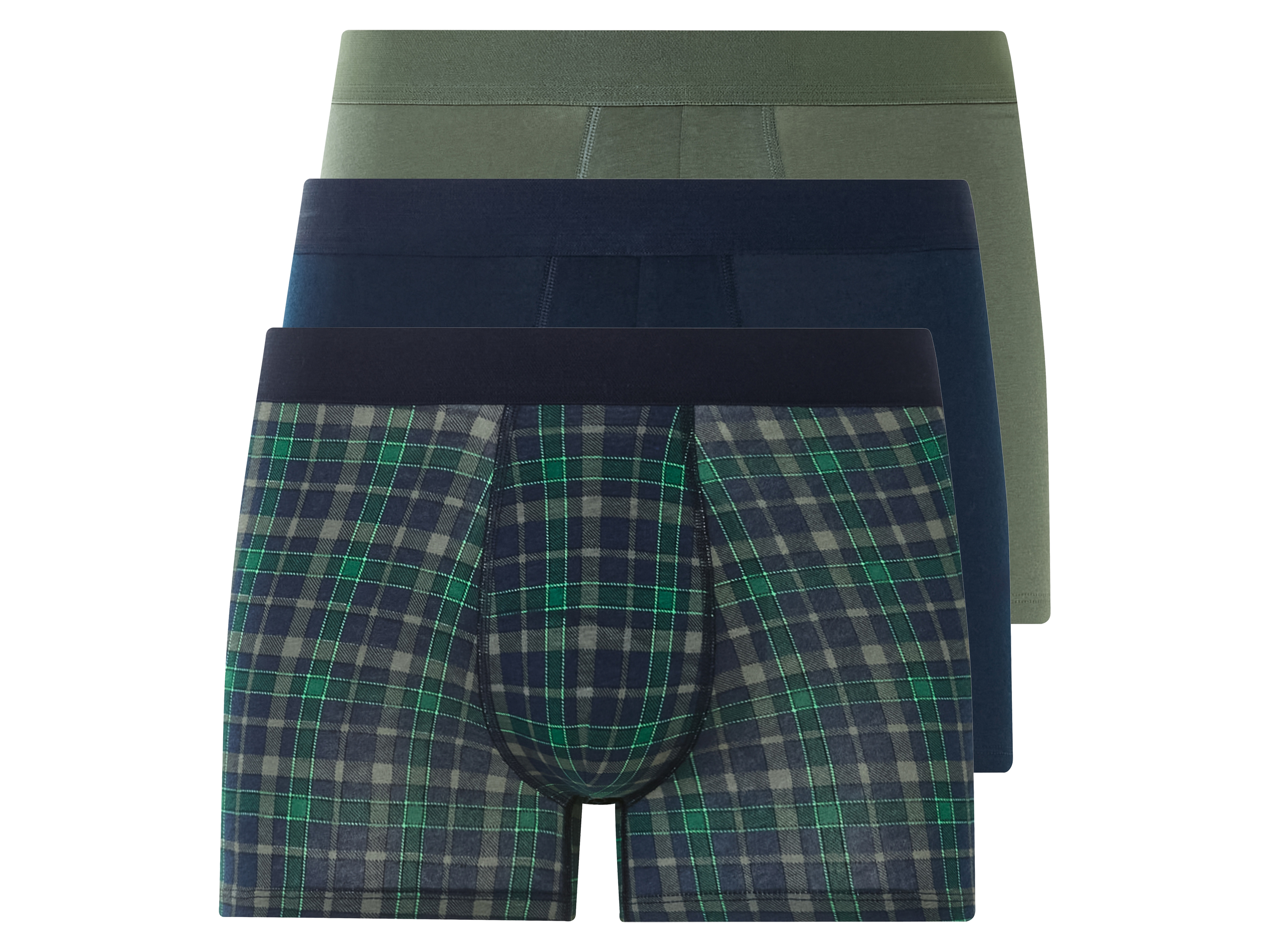 LIVERGY® Lot de 3 paires de boxers homme (marine/carrière/gris, S)