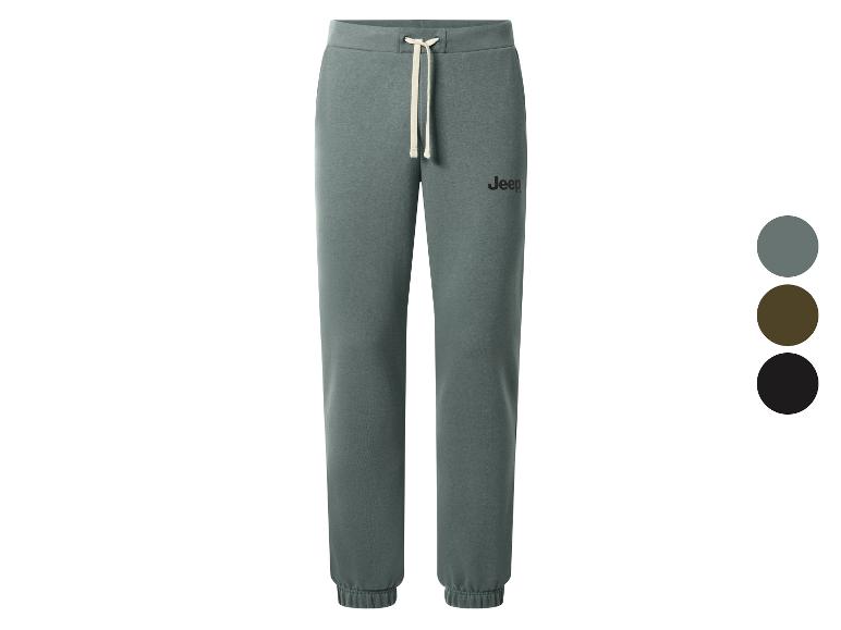 Pantalon de survêtement Jeep pour homme vert foncé avec cordon de serrage, disponible en trois couleurs.