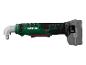 Un tournevis Parkside vert avec un embout d'angle droit et une batterie.
