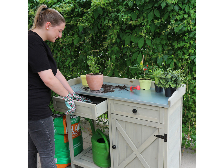 Aller en mode plein écran : HABAU Table de jardin avec armoire inférieure, 98 x 48 x 95 cm - Image 14