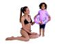 Maillot de bain, bouée gonflable enfant et rashguard.