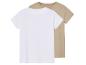 Deux t-shirts, blanc et beige clair.
