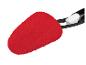 Un chiffon en microfibre rouge sur un manche noir