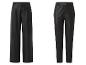 Deux pantalons en similicuir noir : coupe large et coupe slim.