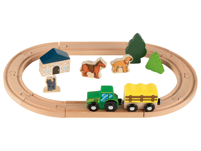 Aller en mode plein écran : Playtive Kit ferroviaire en bois, 18 pièces - Image 2