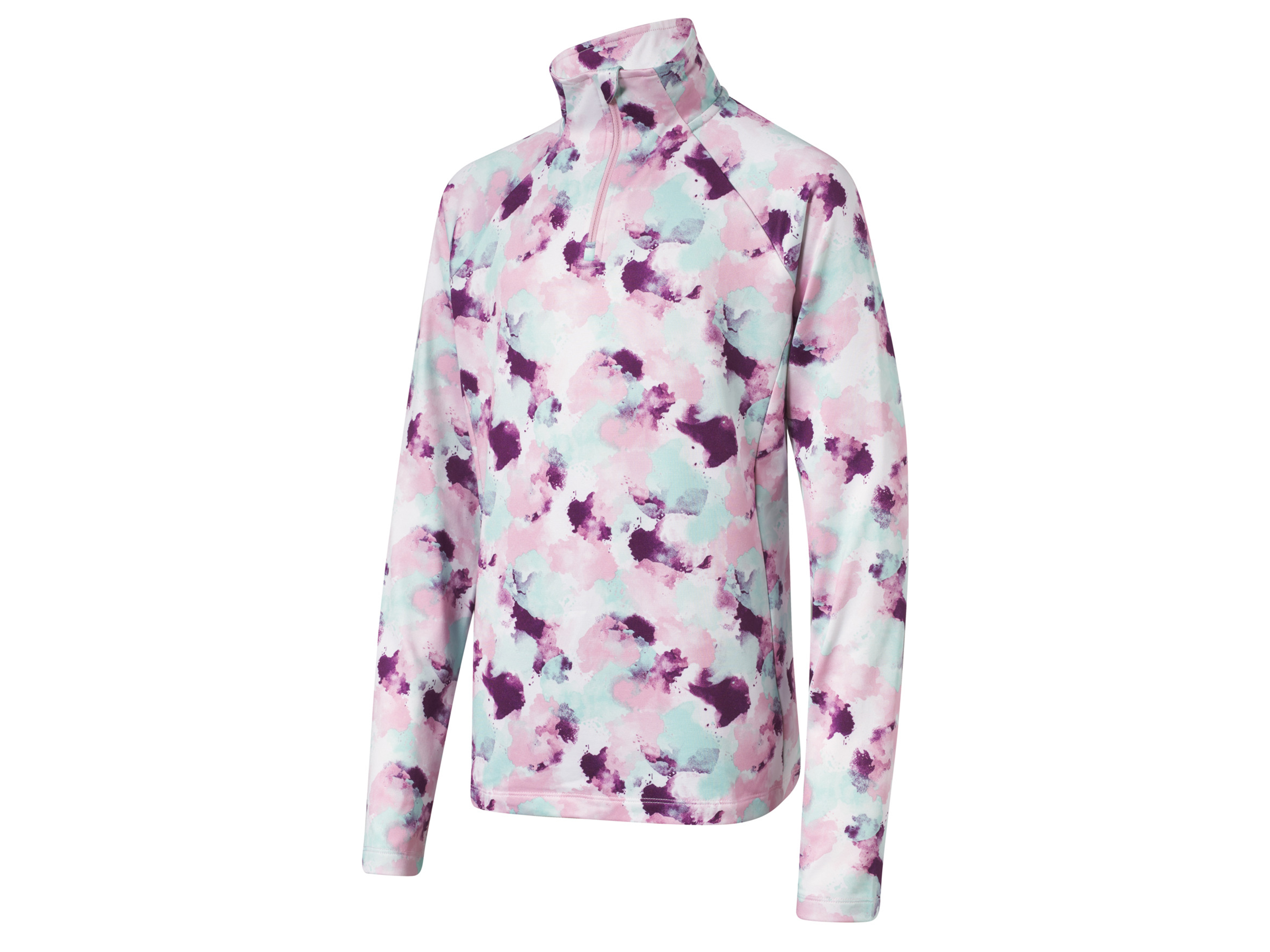 CRIVIT T-shirt thermique à manches longues fille (8-10 ans, blanc/rose/menthe)