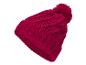 Bonnet d'hiver rouge en tricot avec pompon.