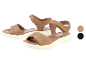 Sandales femmes couleur marron avec semelle blanche.