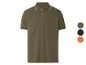Polo vert olive avec options de couleurs.
