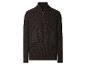 Pull homme marron en maille avec demi-zip