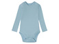 Un body bébé bleu clair à manches longues.