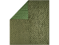 Couverture matelassée vert olive avec un dessous vert plus clair.