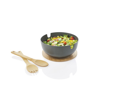 ERNESTO® Set saladier et couverts, avec couvercle en bambou