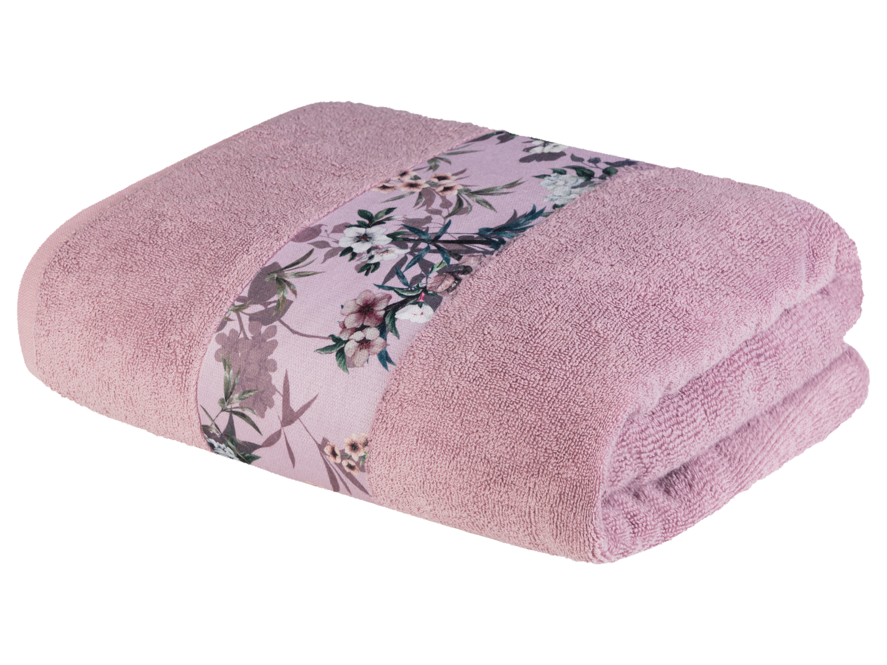 LIVARNO home Serviette de douche en éponge, 100 x 150 cm (rose/bordure)