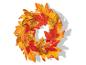 Couronne de feuilles d'automne sur fond blanc
