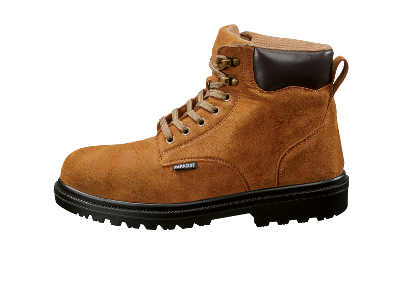 Bottes de travail en daim marron avec semelle noire