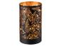 Lampe décorative LED noire avec motif de feuilles dorées