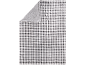 Couverture à carreaux gris avec doublure sherpa douce.