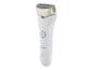 Rasoir électrique SilverCrest blanc et doré pour femme.