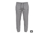 Pantalon de jogging gris pour homme avec cordon de serrage noir et logo sur la cuisse.