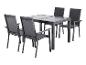 Ensemble de salle à manger d'extérieur gris foncé avec table carrée et quatre chaises