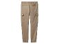 Pantalon cargo beige avec taille élastique et chevilles élastiquées.