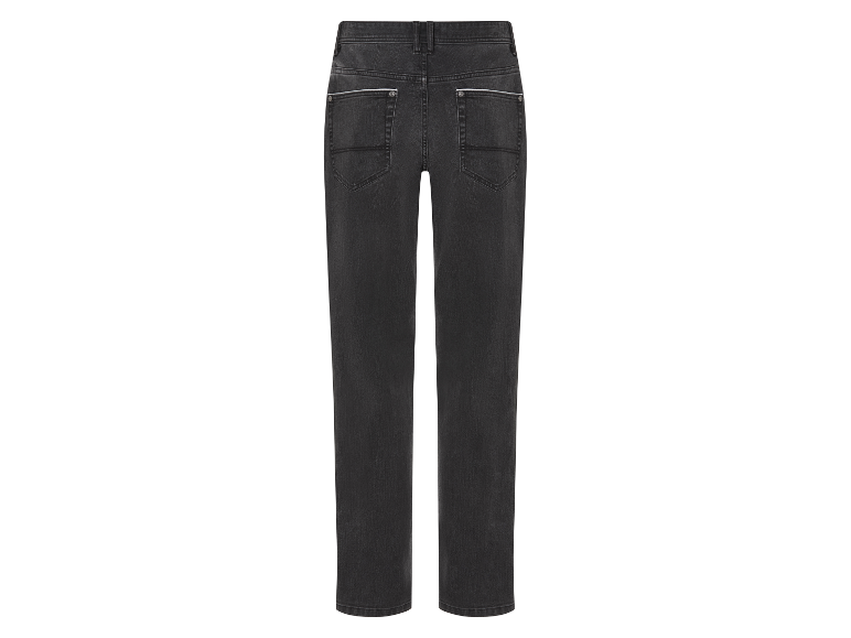 Jean gris foncé, vu de dos.