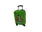 Valise enfant verte avec poignée extensible et motif de monstre pixelisé