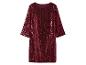 Robe bordeaux à sequins avec manches trois-quarts