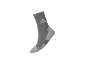 Chaussette de sport noire avec accents gris et logo blanc.
