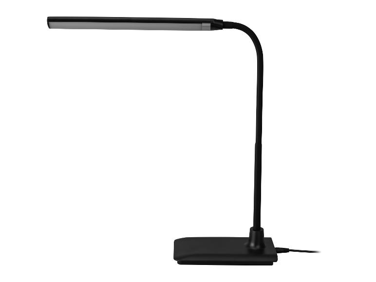 Lampe de bureau LED noire avec bras flexible et base rectangulaire