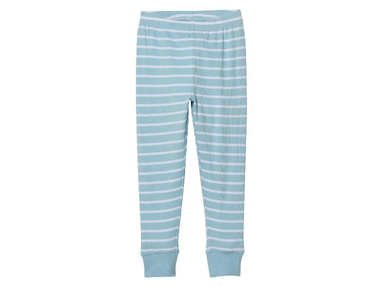 Leggings rayés bleu clair pour enfant.