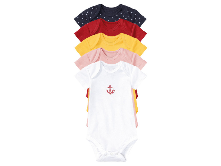 Aller en mode plein écran : lupilu® Lot de 5 bodies à manches courtes bébé - Image 2