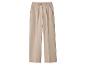 Pantalon large beige taille haute avec plis sur le devant.